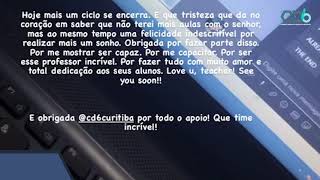 Mensagem da nossa aluna Livea no encerramento do módulo de inglês ♥