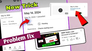 Visibility Pending Restrictions check starting soon youtube problem fix | Pending | check starting