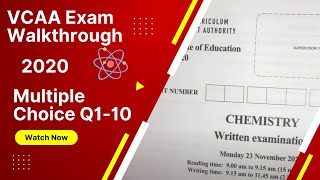 VCAA 2020 - MC Question 1-10 - Chemistry Exam Walk-through