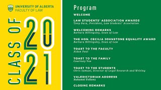 University of Alberta Faculty of Law 2021 Virtual Graduation Banquet