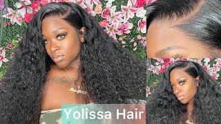 Let’s Keep it NATURAL 😍| NATURAL NO BABY HAIR Water Wave Wig Install🔥| Yolissa Hair✨