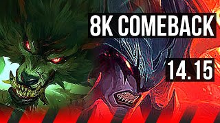 WARWICK vs AATROX (TOP) | 8k comeback, Rank 6 Warwick, 36k DMG | TR Grandmaster | 14.15