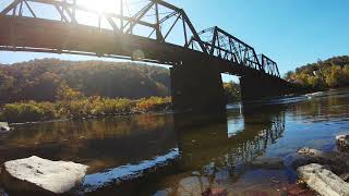 GoPro Static Camera West Virginia’s Potomac River | Autumn in Harpers Ferry | Train Bridge