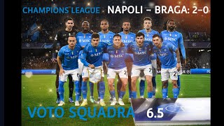 Pagella SSC Napoli - Champions League Napoli - Braga: 2-0 - 12 Dicembre 2023