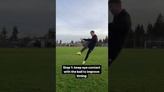 HOW TO SHOOT A HALF VOLLEY! #shorts #soccertraining