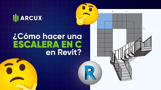 Escalera en C en Revit | Compensada y con descansos | Tutorial Arcux paso a paso