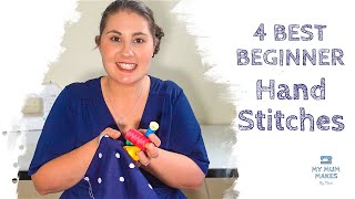 HAND SEWING | Best Stitches for Beginners - Basting, Slip Stitch, Back Stitch & Invisible/Ladder