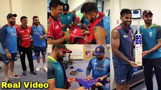 Virat Kohli and Rohit Sharma get Emotional When Hongkong Players Came Indian Dressing Room for Tips