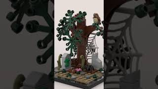 Lego tree grave diorama