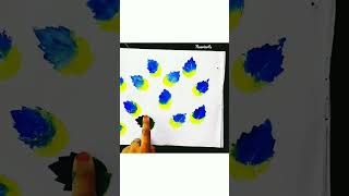 amazing art from leaf |leaf painting|easy leaf art#shorts #painting #viral #leafart #trending