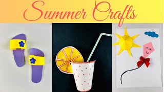 Summer crafts for kids🌞|Lemonade🍹, Paper kite 🪁and Flip Flop 👡crafts for kid|Summer activities🌝