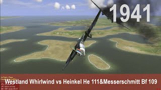 IL-2 1946: Aircombat Westland Whirlwind vs Heinkel He 111&Messerschmitt Bf 109