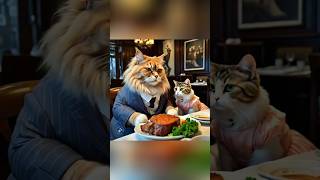 Cute cats enjoying dinner with their partners ❤💞.#funnycats #catlover #cute #foryou