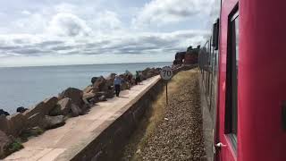 Dawlish Sea Wall Window hanging with a XC HST  07/08/18