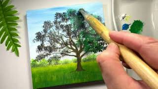 How to A Couple Under Apple Tree +Ladder+Basket/Easy Acrylic Painting Tutorial For Beginners#290