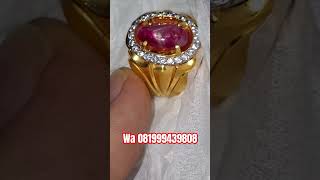 Windusara ruby burma belang bentuk natural ring perak handmade / gemstone / batu permata / jewelry