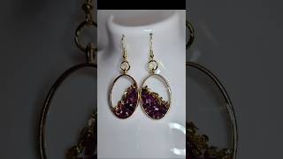 Garnet and Gold Resin Earrings #music #newmusic