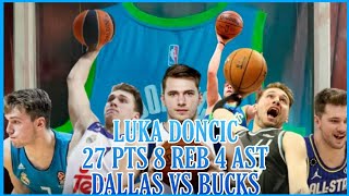 Luka Doncic 27 pts 8 reb 4 ast Dallas vs Milwuakee NBA Pre Season