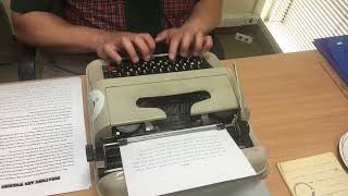 Typing on my Olivetti lettera 92 Typewriter