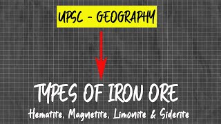 Types of Iron Ore || Iron ore types || Hematite, Magnetite, Limonite & Siderite Iron Ore #geography