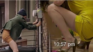 Meredith MacNeill shows lots of pantyhose'd leg in this s05e09 of the Baroness Von Sketch show.