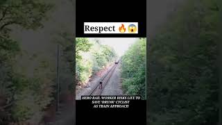 The Railworker is HERO!!. Respect😱😱