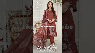 zara meer EMB digital lawn with digital printed diamond dupatta #youtubeshorts #trendingshorts #lawn