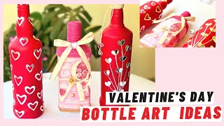 DIY Valentine’s Day bottle art| Easy Last minute Anniversary gift| budget friendly ideas| Minitha