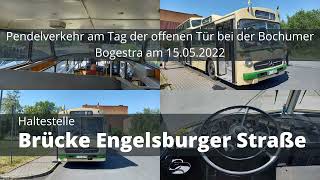 Ansagen des Pendelbusses am Tag der offenen Tür bei der Bogestra