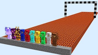 which armor will survive magma road in Minecraft experiment?