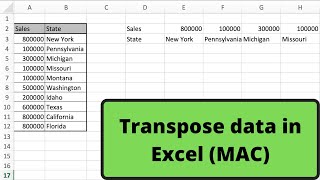 Tranpose data in Excel (MAC)