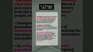 E. P. Thompson - Cultural Studies | 60 Seconds Series