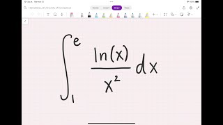 Definite integral from 1 to e of ln(x)/x^2dx