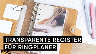 Inspiration: Transparente Register für Ringplaner von pen & pages