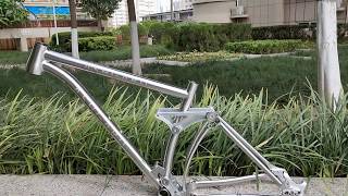 titanium suspension bike frame which made by XACD titanium cycles