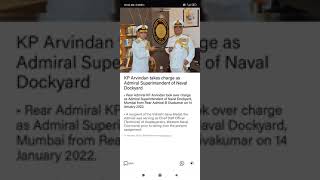 REAR ADMIRAL KP ARVINDAN TAKES OVER AS ADMIRAL SUPERINTENDENT OF NAVAL DOCKYARD (MUMBAI)