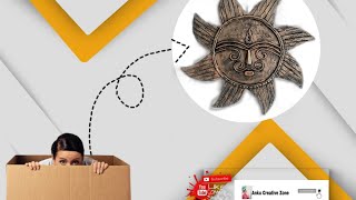 Turning Cardboard into Metalic sun | DIY Tutorial Sun Craft | How to Make Sun With Cardboard | diy