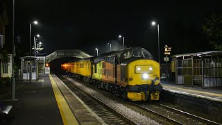 37421 and 37425 full THRASH at Thorne North (Bowled at the end)