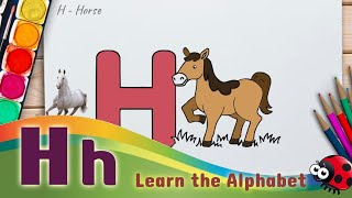 Alphabet Art Adventure: Drawing Letter H, H for Horse with The Ladybug!