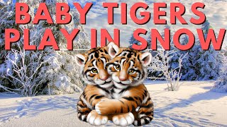 BABY TIGER BROTHERS PLAY IN SNOW