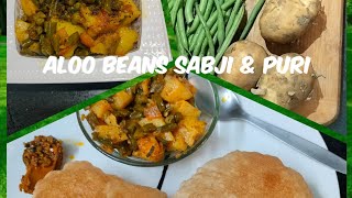 3 ingredients| instant|Latpatti Aloo Beans Di Sabji Naal Puri| Lunch/Dinner 😋Punjabi Kitchen Recipe