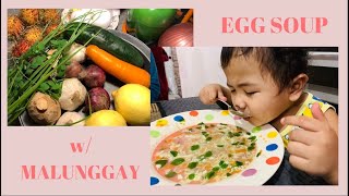 EGG DROP SOUP w/ MALUNGGAY PILIPINO VERSION EASY RECIPE