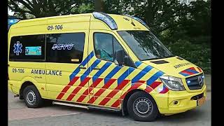 (versneller)verschillende ambulances met spoed tijdens de Marathon van Utrecht 2024