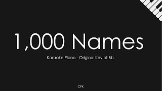 Phil Wickham - 1,000 Names | Piano Karaoke [Original Key of Bb]