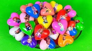 Mini Hearts Slime In Park: Looking For Disney Princesses Clay - Satisfying Slime ASRM