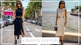 HOW TO STYLE 6 OUTFITS 15 WAYS | Stylish Work Wear | Lisa Qu  Fashion Try On Haul | JASMINA PURI