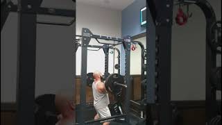 225lb barbell overhead press. 8 reps