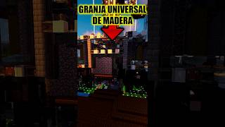 Así es en funcionamiento esta granja de madera universal en mi mundo técnico de Minecraft