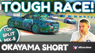 DOING IT THE HARD WAY! iRacing Rookie MX-5 at Okayama Short - top split racing!