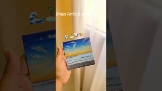 Painting mini canvas 🌊🎨|| easy mini canvas #shorts #shortvideo #art